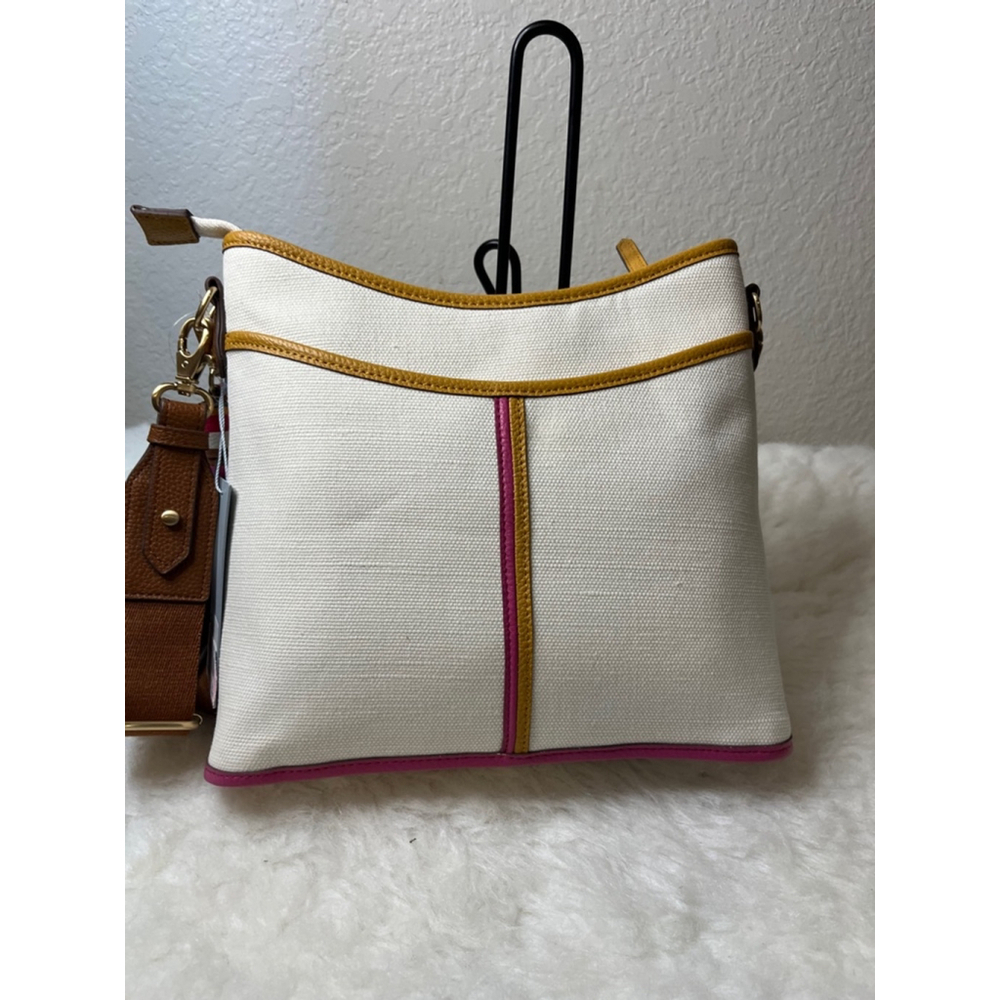 NWT Antonio Melani Collins Canvas Tassel Crossbody Bag